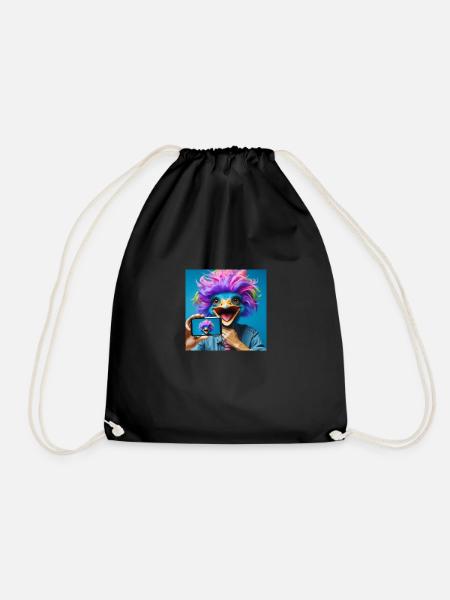 Fun Duck - Drawstring Bag - black