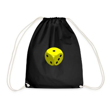 Yellow die 1 2 3 - Drawstring Bag - black - Front