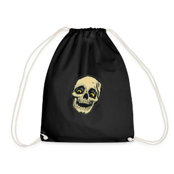 Crâne cadeau bande dessinée - Sac de sport léger - noir - Devant