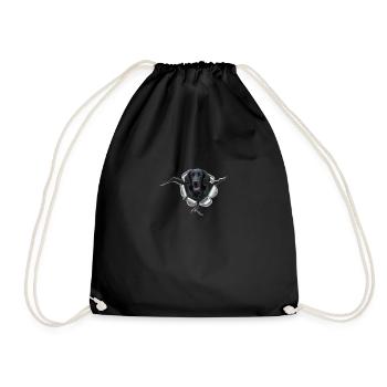 Flat Coated Retriever im Metall-Loch - Turnbeutel - Schwarz - Vorne