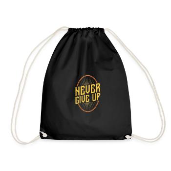 Never Give Up - Drawstring Bag - black - Front