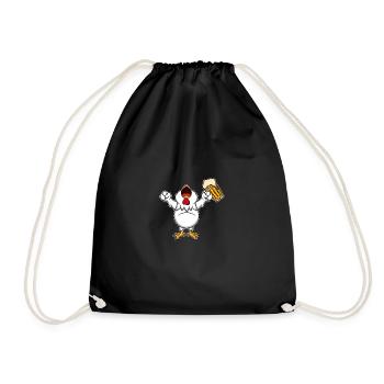 Nutztiere trinken Bier Kuhschwein Huhn und Bier - Turnbeutel - Schwarz - Vorne