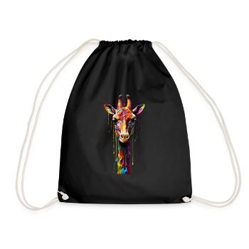 Girafe arc-en-ciel - Sac de sport léger - noir - Devant