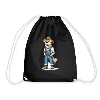 Cute Dog Farmer - Turnbeutel - Schwarz - Vorne