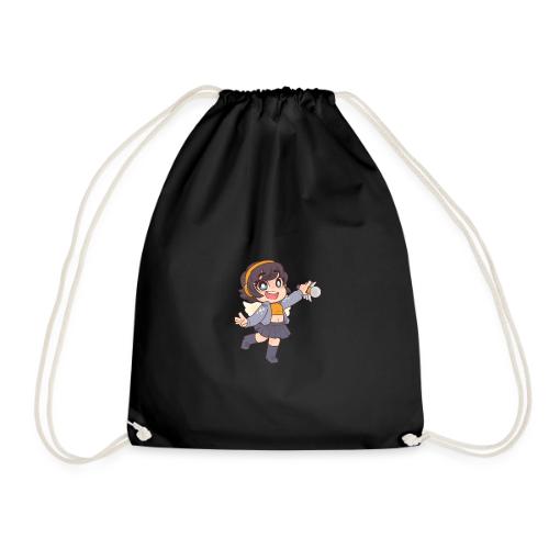 Girl with microphone and wings - pointing - Drawstring Bag