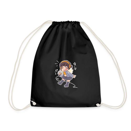 Singing girl with microphone and wings - Drawstring Bag