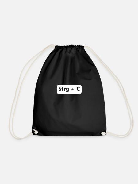 Strg C Strg V tshirt Lustiges Partnerlook Shirt - Turnbeutel - Schwarz