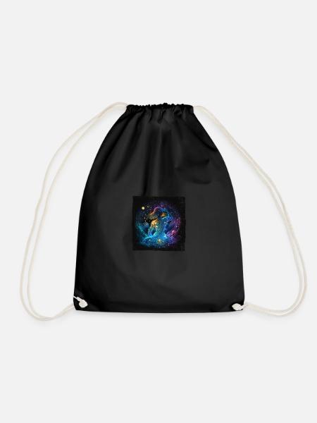 Verseau Zodiaque Aquarelle Aquarelle Boho - Sac de sport léger - noir