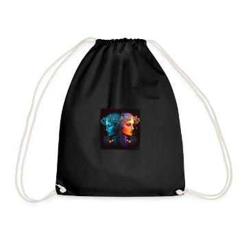 Gémeaux Zodiaque Aquarelle Aquarelle Boho - Sac de sport léger - noir - Devant