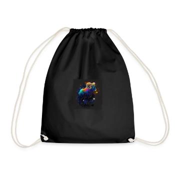 Aries Star Sign Watercolor Watercolor Boho - Drawstring Bag - black - Front