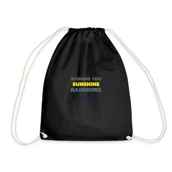 Wishing You Sunshine Rainbows and Happy Days - Drawstring Bag - black - Front