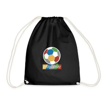 Ball auf der Brust - Turnbeutel - Schwarz - Vorne