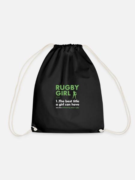 Sport Girl Definition Rugby - Turnbeutel - Schwarz