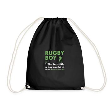 Sport Boy Definition Rugby - Drawstring Bag - black - Front