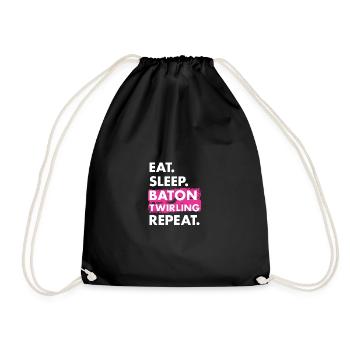 Baton Twirler Eat Sleep Baton Twirling - Drawstring Bag - black - Front