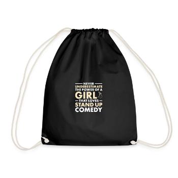 Comedian Never Underestimate The Power Of A Girl - Drawstring Bag - black - Front