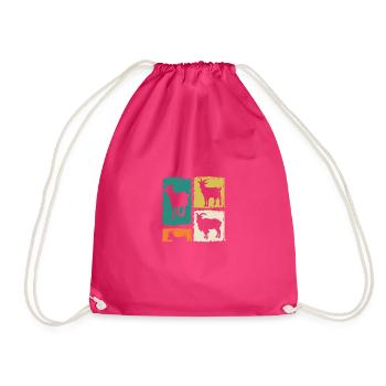 Goats - Drawstring Bag - fuchsia - Front