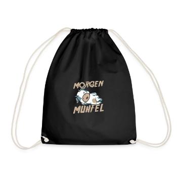 cow farmer farmer morning mill - Drawstring Bag - black - Front