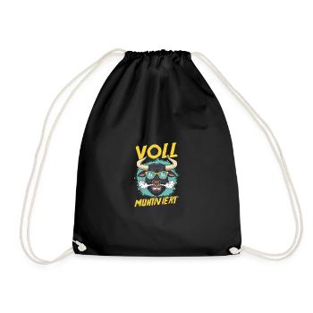 Cow Fully Muhtived - Drawstring Bag - black - Front