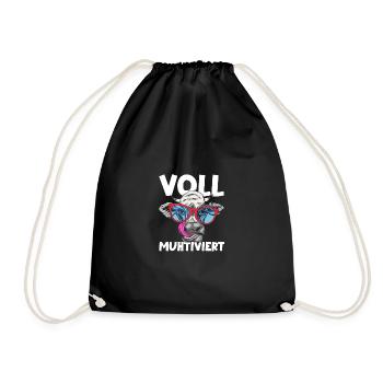 Cow Fully Muhtived - Drawstring Bag - black - Front