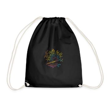 Flute player - Drawstring Bag - black - Front