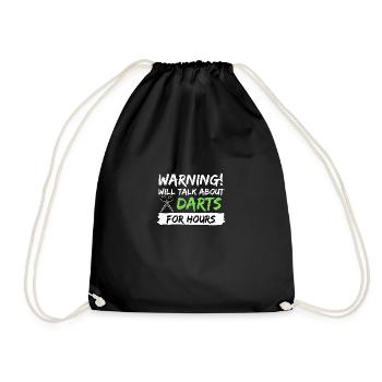 dart pfeile darts geschenk idee spruch 180 - Turnbeutel - Schwarz - Vorne