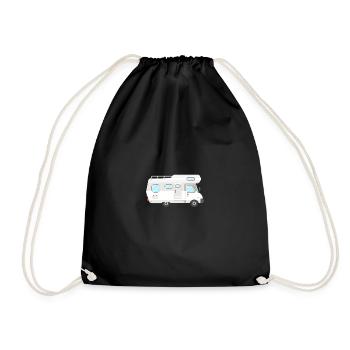 camper motorhome - Drawstring Bag - black - Front
