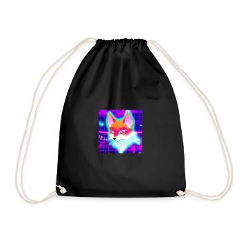 Kitsun Vaporwave Japonais Kami Vaporwave Kitsune - Sac de sport léger - noir - Devant