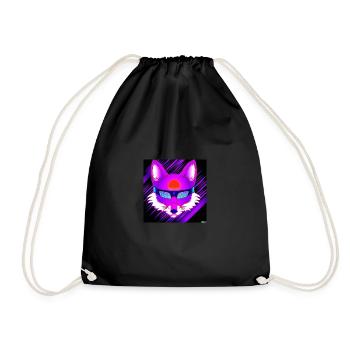 Kitsun Vaporwave Japanese Kami Vaporwave Kitsune - Drawstring Bag - black - Front