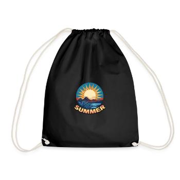 Logo du coucher de soleil d’été - Sac de sport léger - noir - Devant