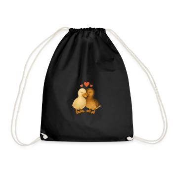 Duck good, love good – cuddly ducks - Drawstring Bag - black - Front