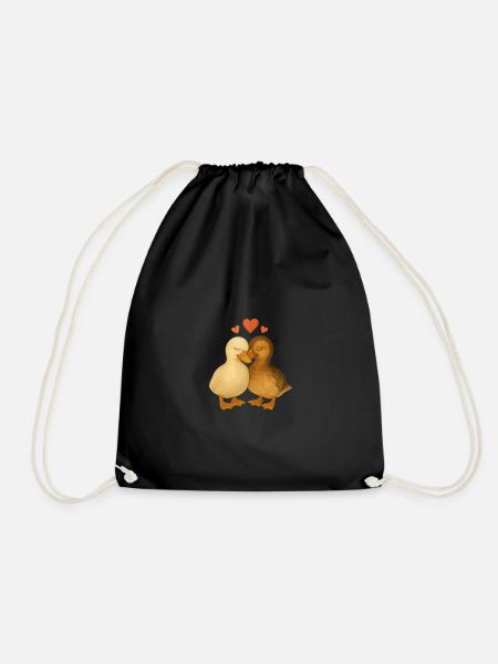 Ente gut, Liebe gut – Kuschelenten - Turnbeutel - Schwarz