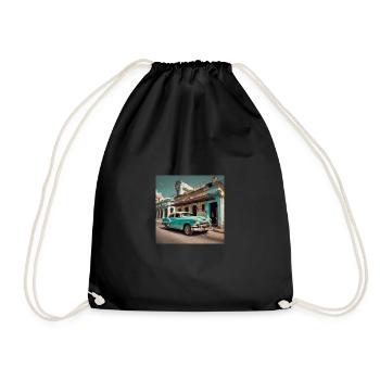 Cuba Retro Oldschool Us Car - Turnbeutel - Schwarz - Vorne