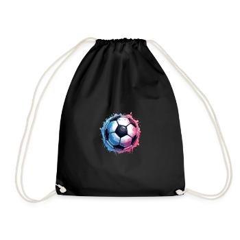 Fußballer Fußball Jungen Kinder - Turnbeutel - Schwarz - Vorne