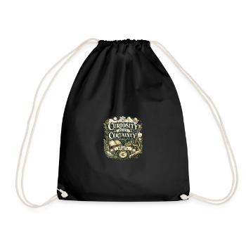 Curiosity Beats Certainty - Drawstring Bag - black - Front