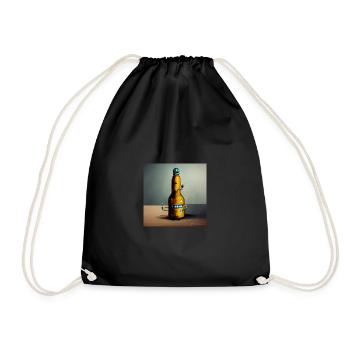 Robot Beer - Drawstring Bag - black - Front