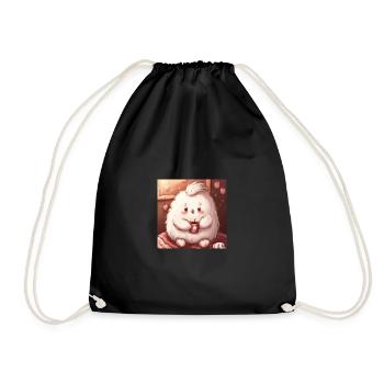 Fluffy animal - Drawstring Bag - black - Front