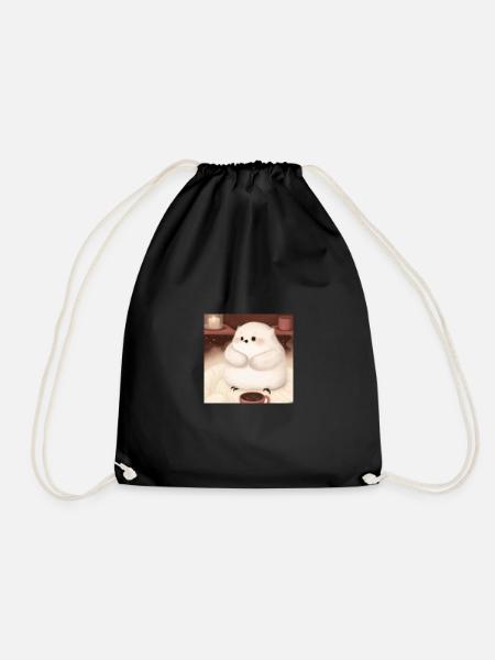 Fluffiges Tierchen - Turnbeutel - Schwarz