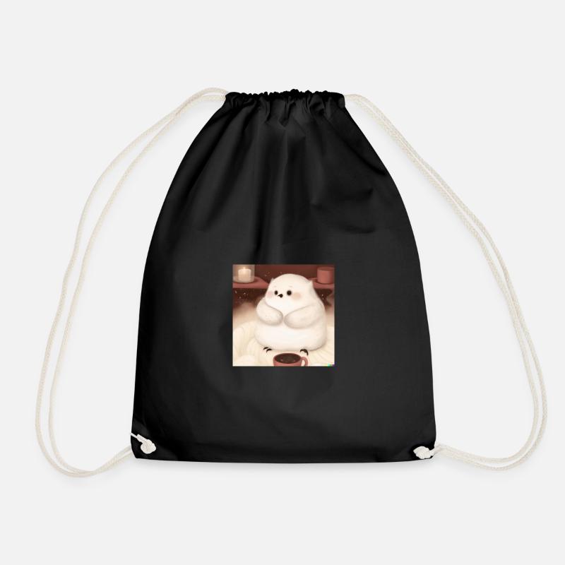 Fluffiges Tierchen - Turnbeutel - Schwarz