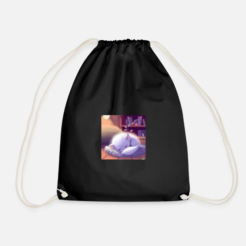 Fluffy animal - Drawstring Bag - black