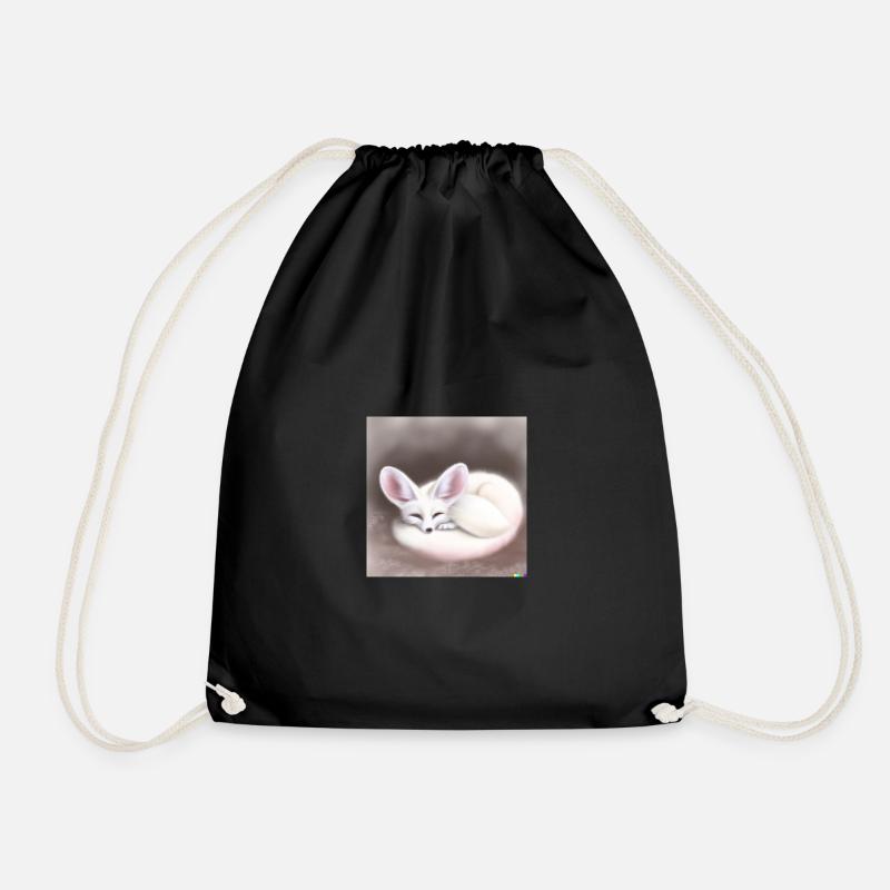Fennek Desert Fox - Drawstring Bag - black