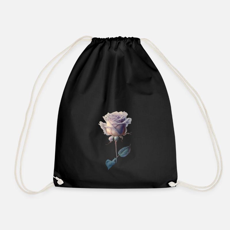 Bunte Rose in Aquarell - Turnbeutel - Schwarz