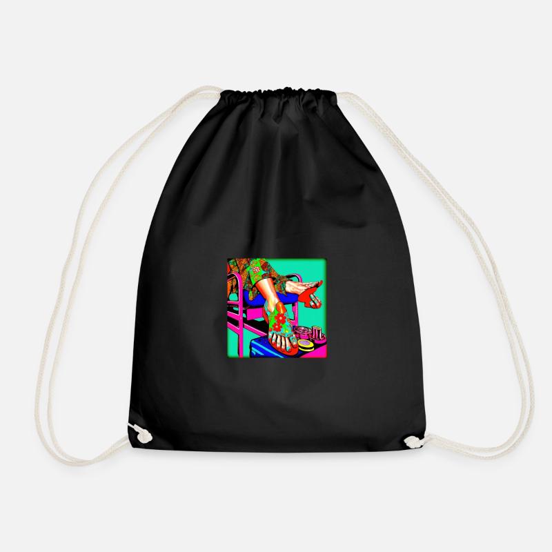 Fusspflege Pop Art bunt - Turnbeutel - Schwarz