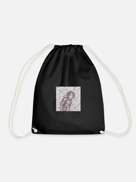Boy diver beige - Drawstring Bag - black