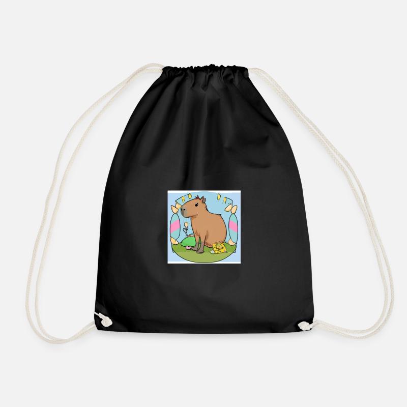 Oster-Capybara - Turnbeutel - Schwarz