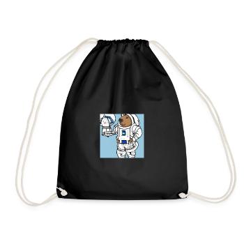 Capybara-Astronaut - Turnbeutel - Schwarz - Vorne