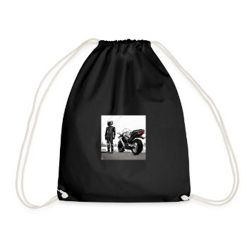 Dessin au crayon de moto - Sac de sport léger - noir - Devant