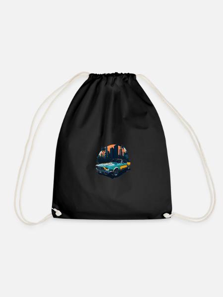 Muscle Car Miami - Drawstring Bag - black