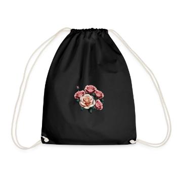 Rose flowers - Realism - Drawstring Bag - black - Front