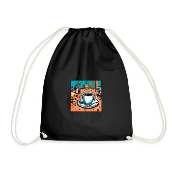 Coffee lover - Drawstring Bag - black - Front